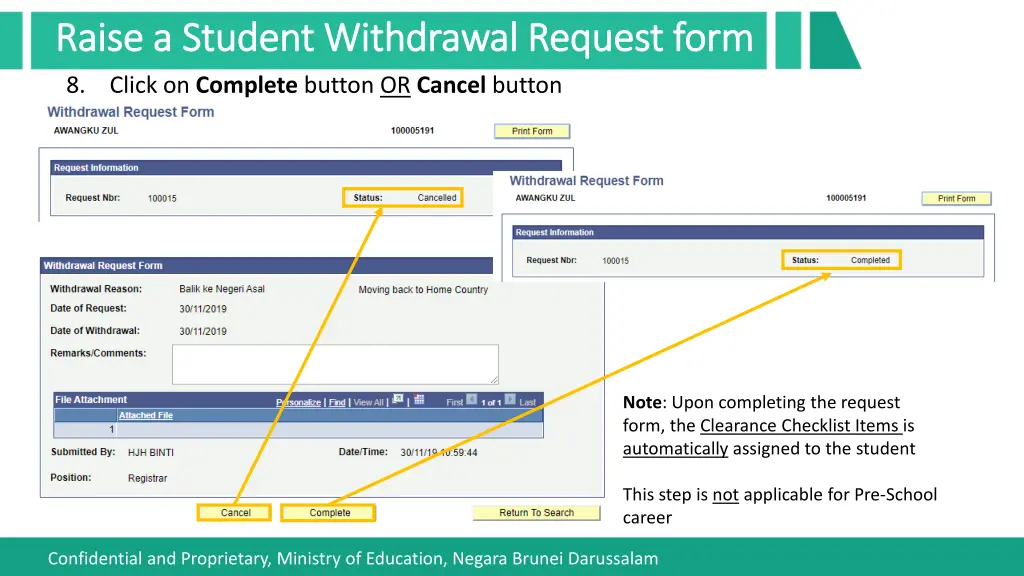 raise a student withdrawal request form raise 4