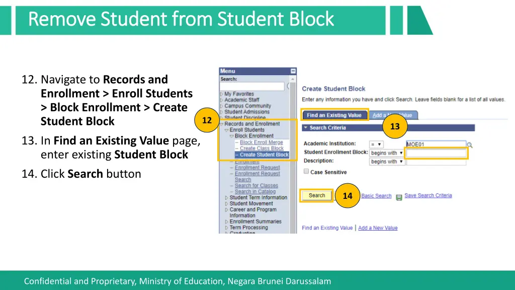 remove student from student block remove student