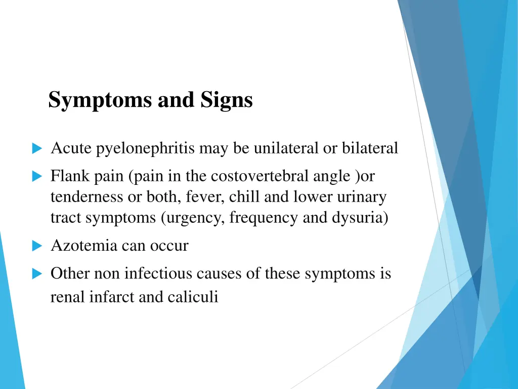 symptoms and signs