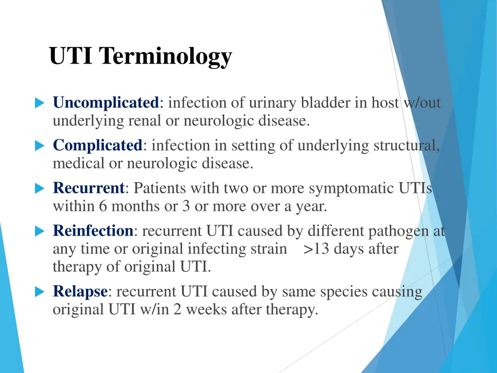 uti terminology