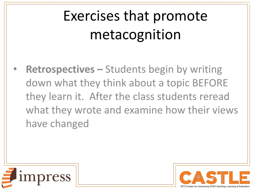 exercises that promote metacognition