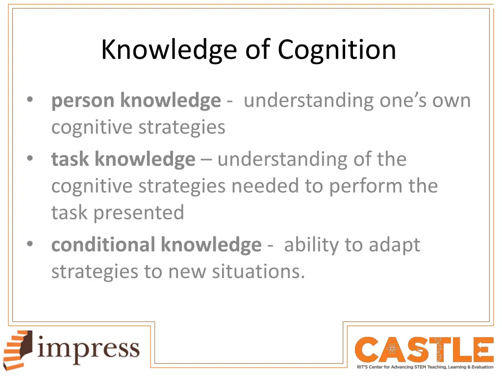 knowledge of cognition