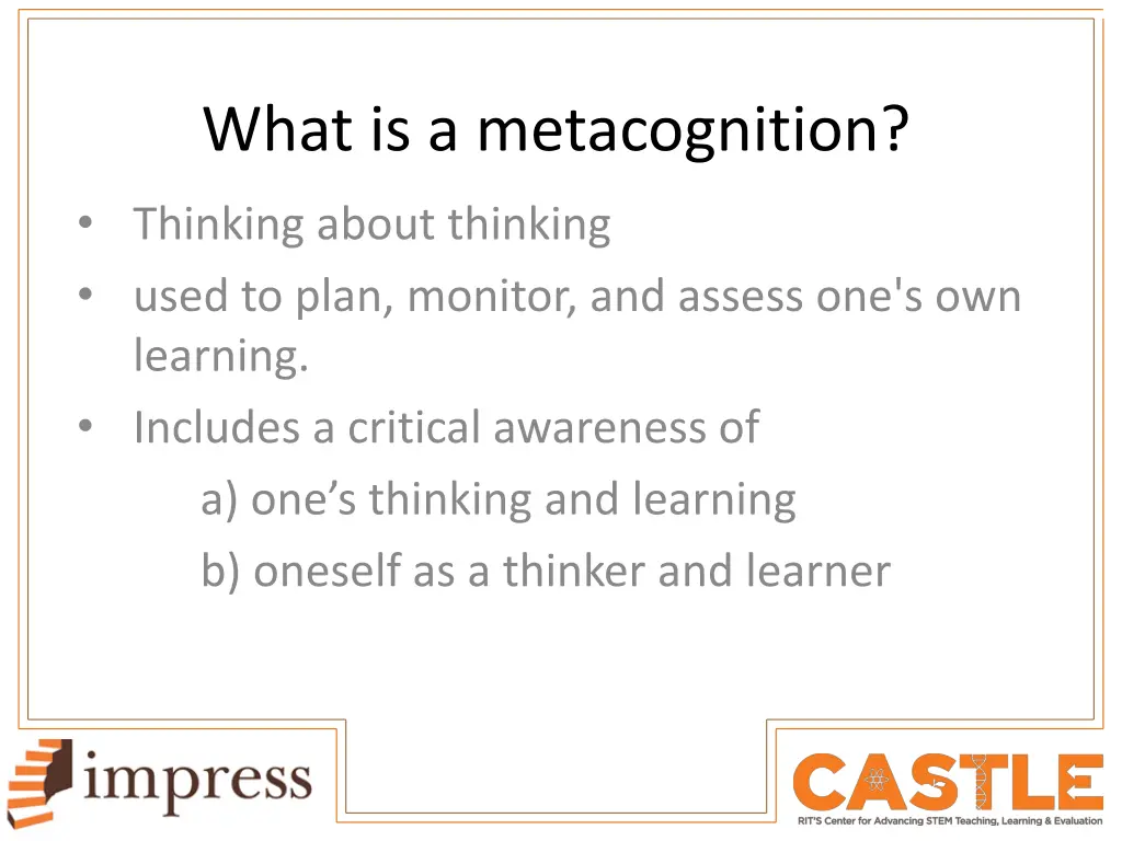 what is a metacognition