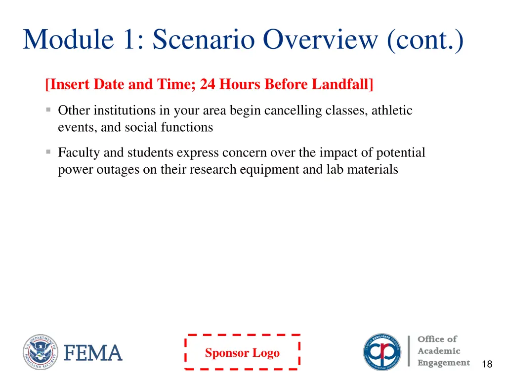 module 1 scenario overview cont