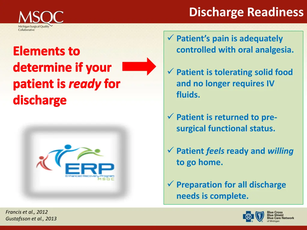 discharge readiness