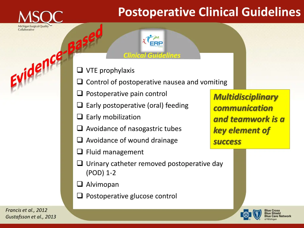 postoperative clinical guidelines