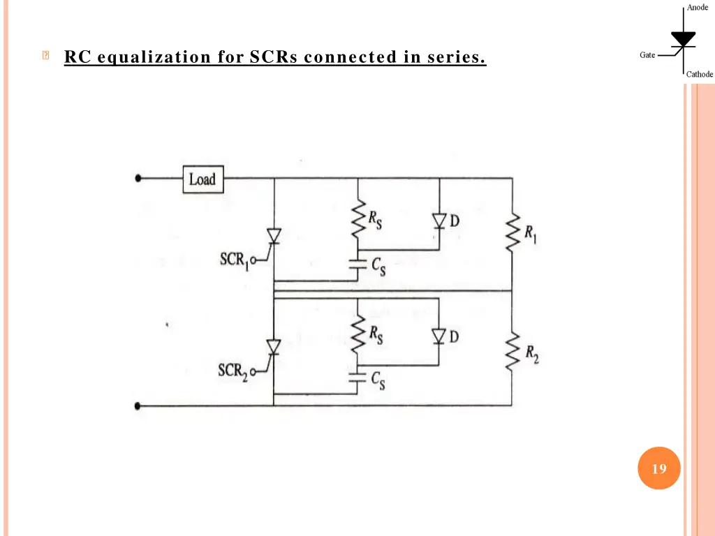 rc equalization for scrs connected in series