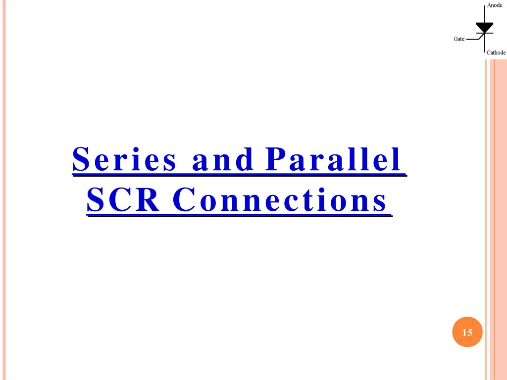 series and parallel scr connections