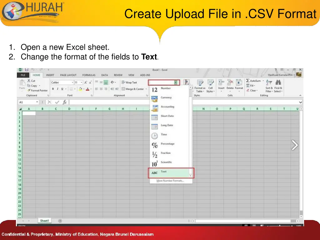 create upload file in csv format