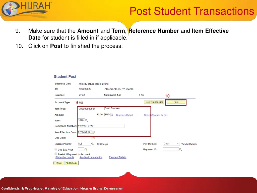 post student transactions 3