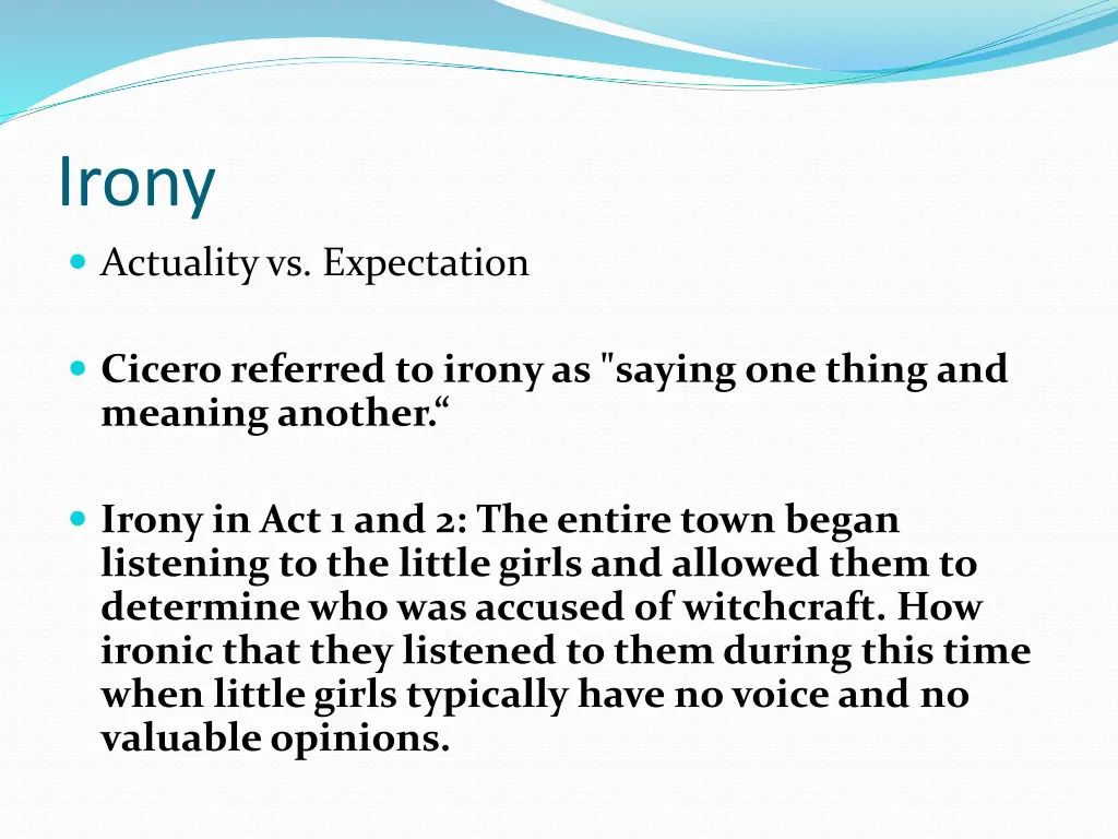 irony actuality vs expectation