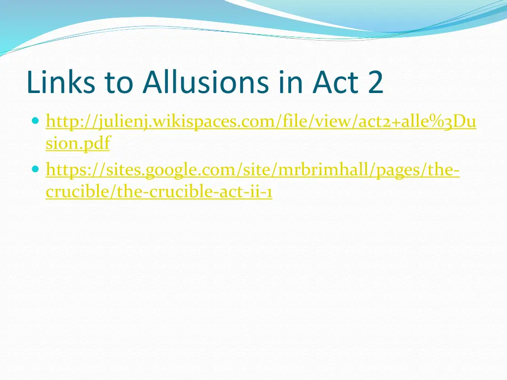 links to allusions in act 2