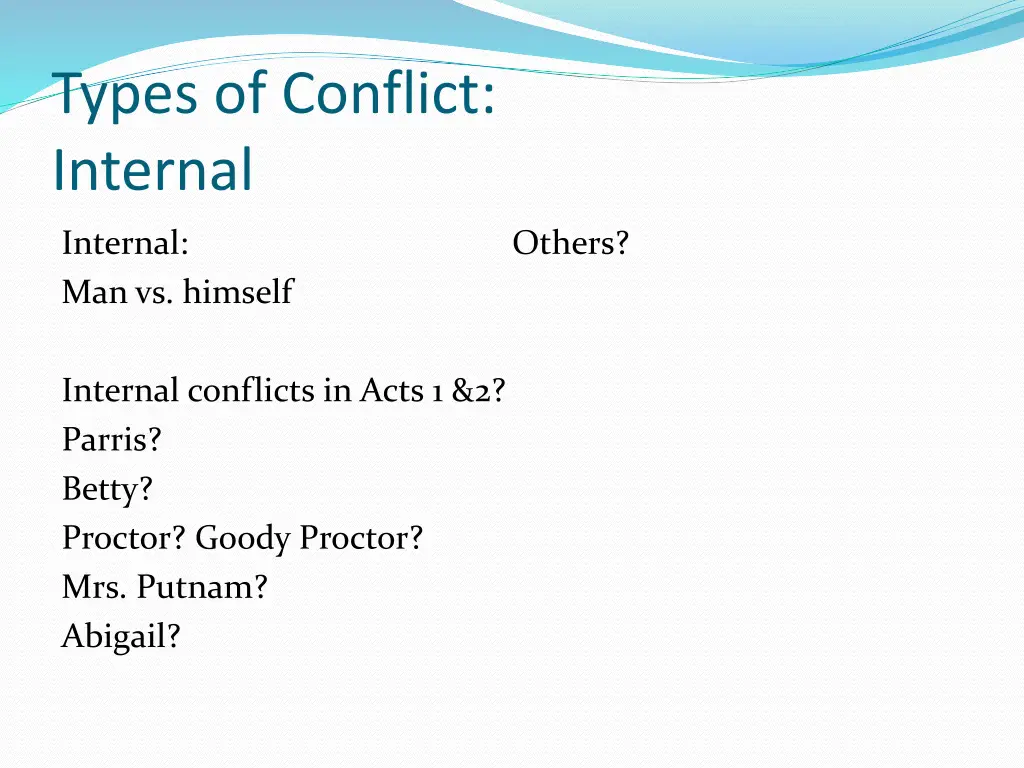 types of conflict internal