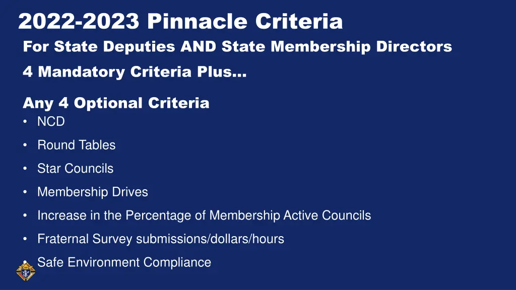 2022 2023 pinnacle criteria for state deputies