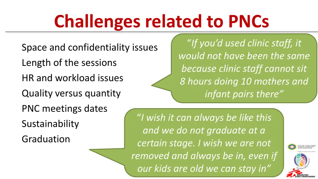 challenges related to pncs