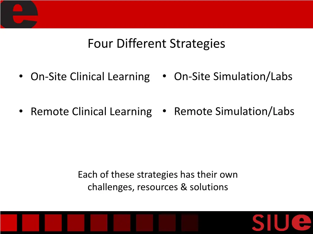 four different strategies