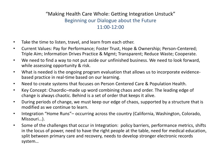 making health care whole getting integration