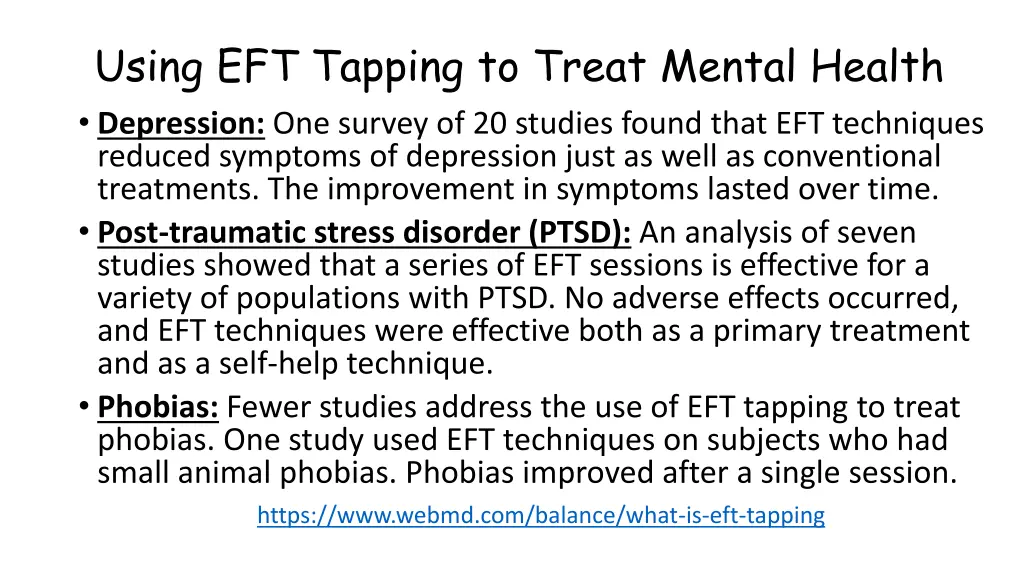 using eft tapping to treat mental health