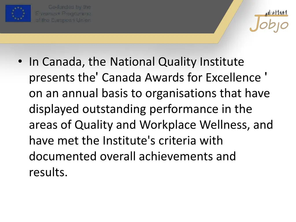 in canada the national quality institute presents