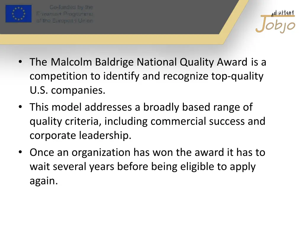 the malcolm baldrige national quality award