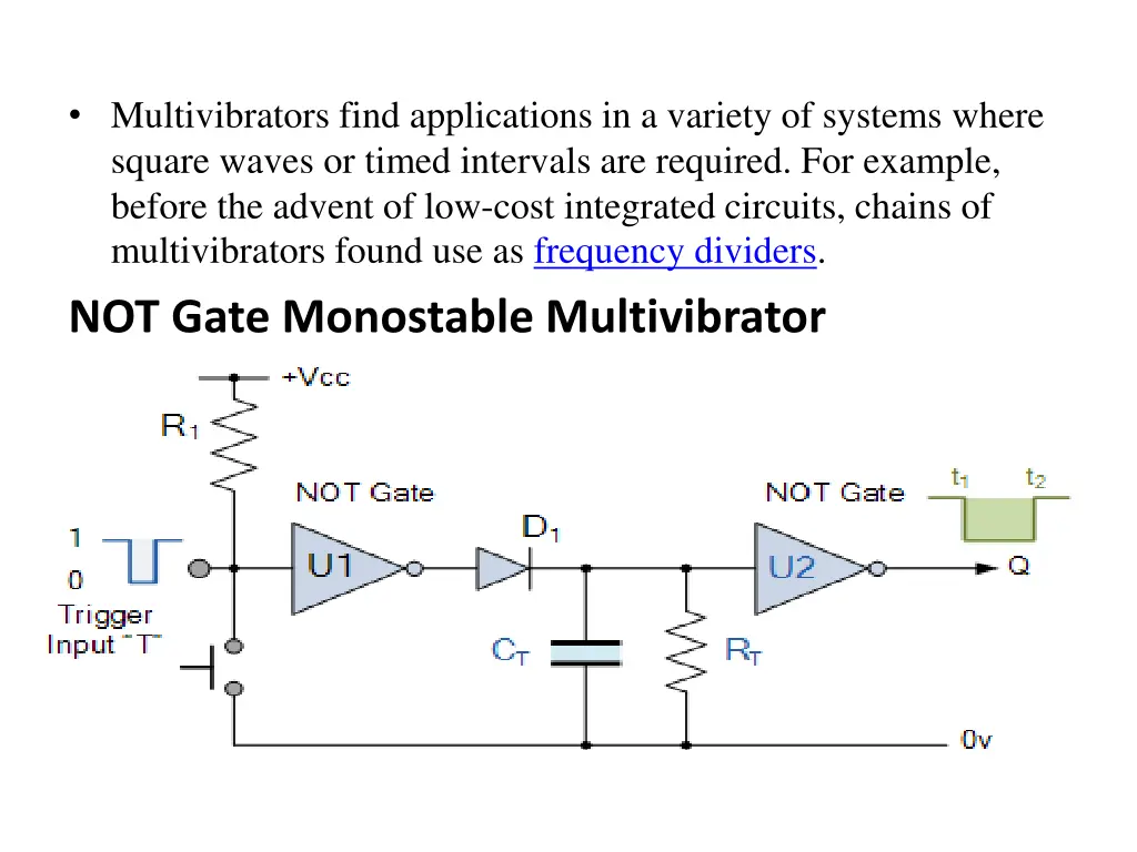 multivibrators find applications in a variety