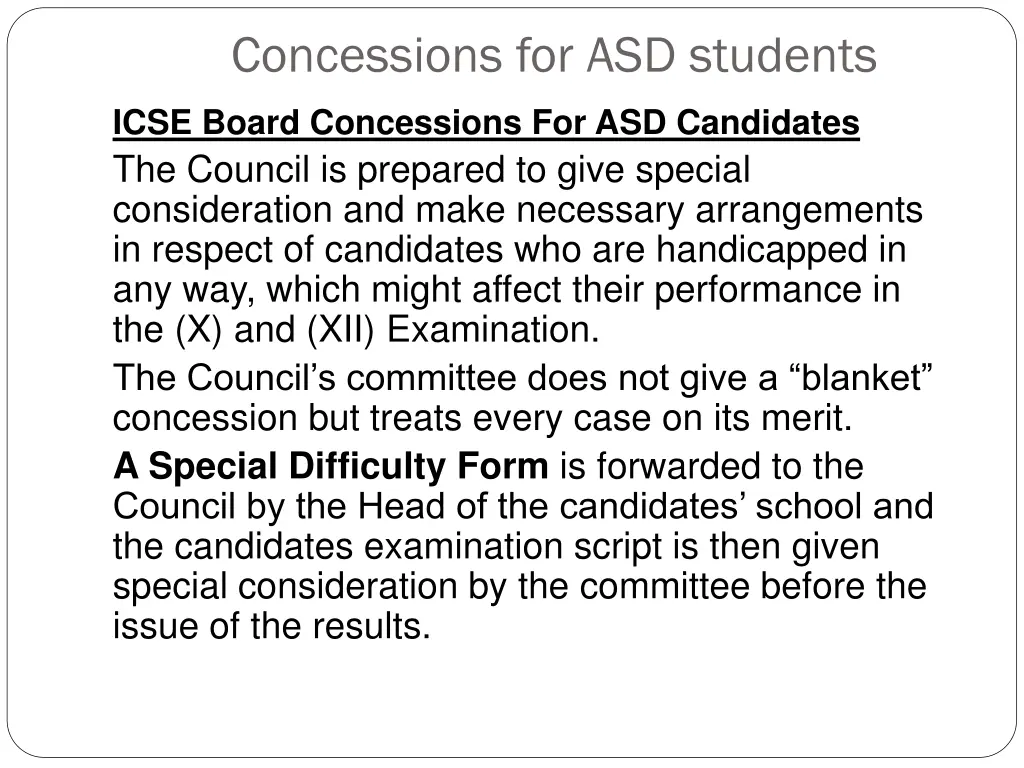 concessions for asd students 4