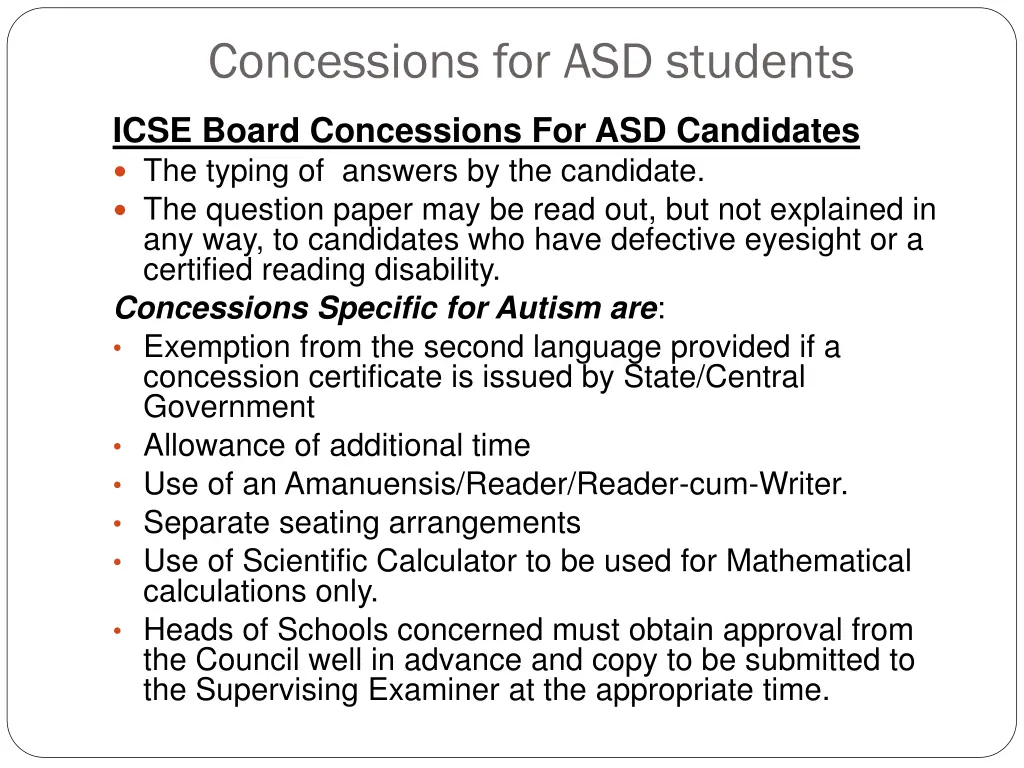 concessions for asd students 5