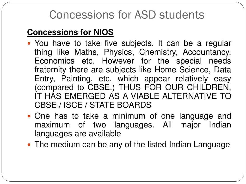 concessions for asd students 6