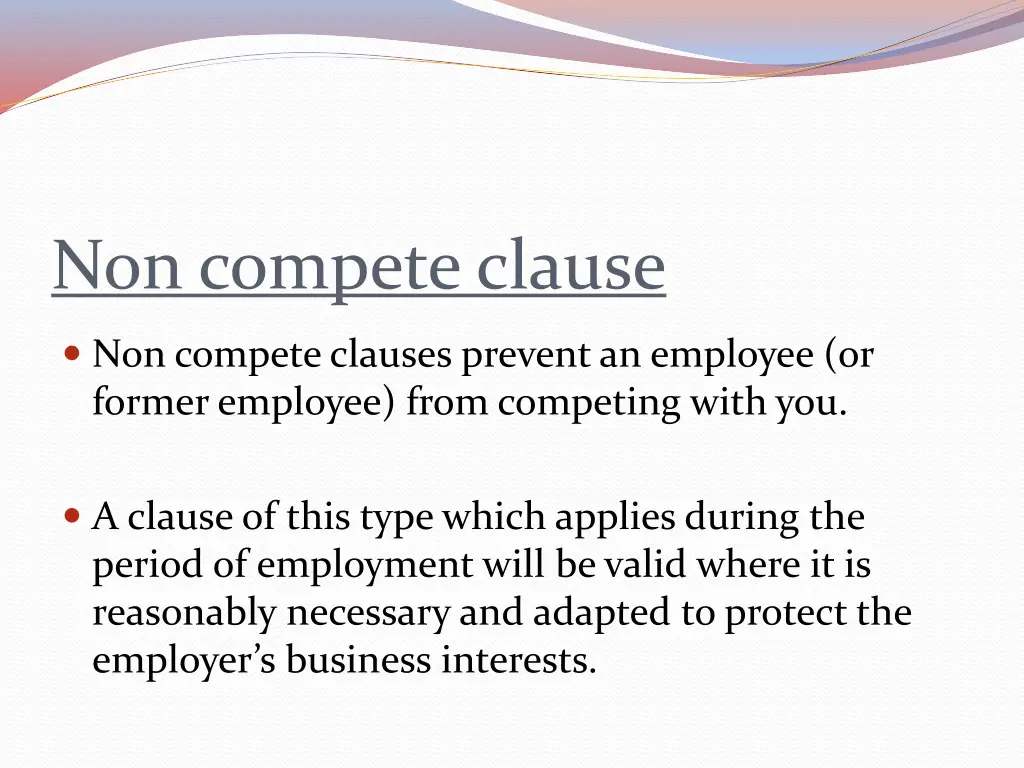 non compete clause