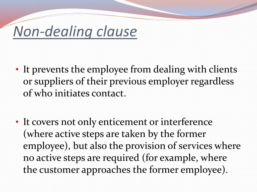 non dealing clause