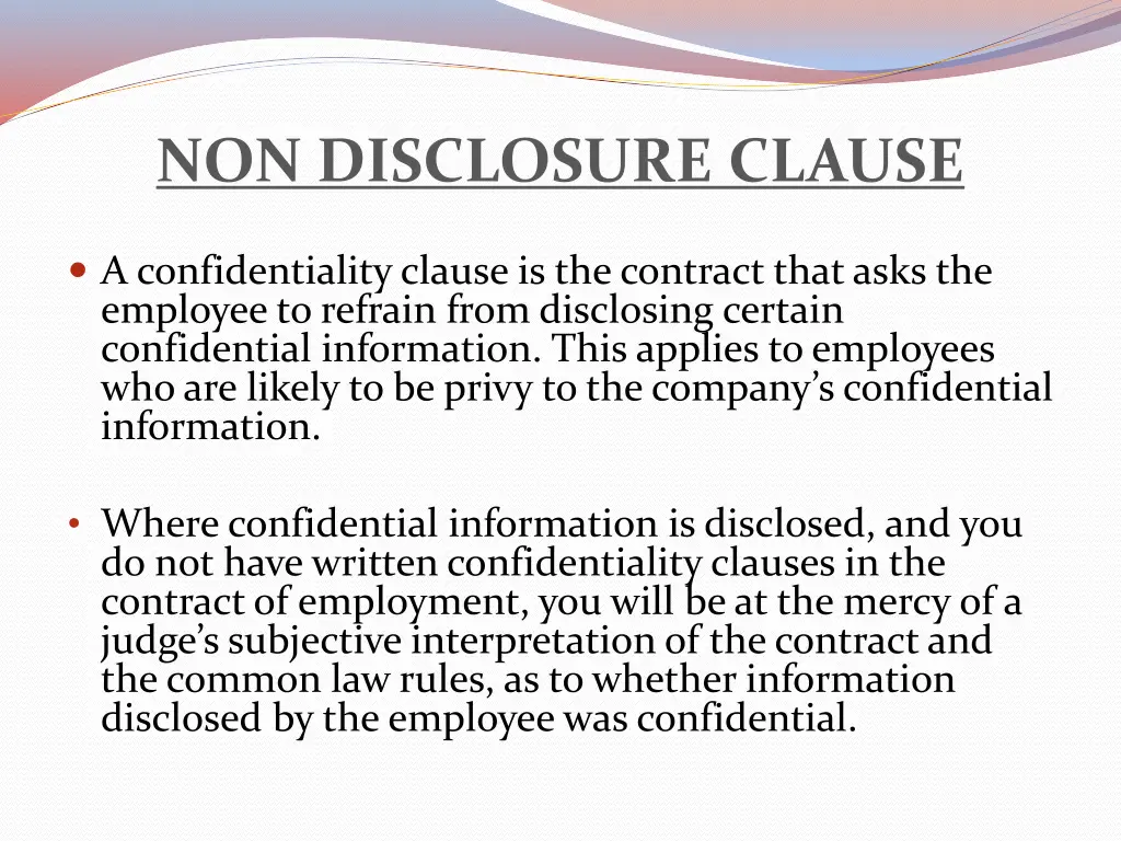 non disclosure clause