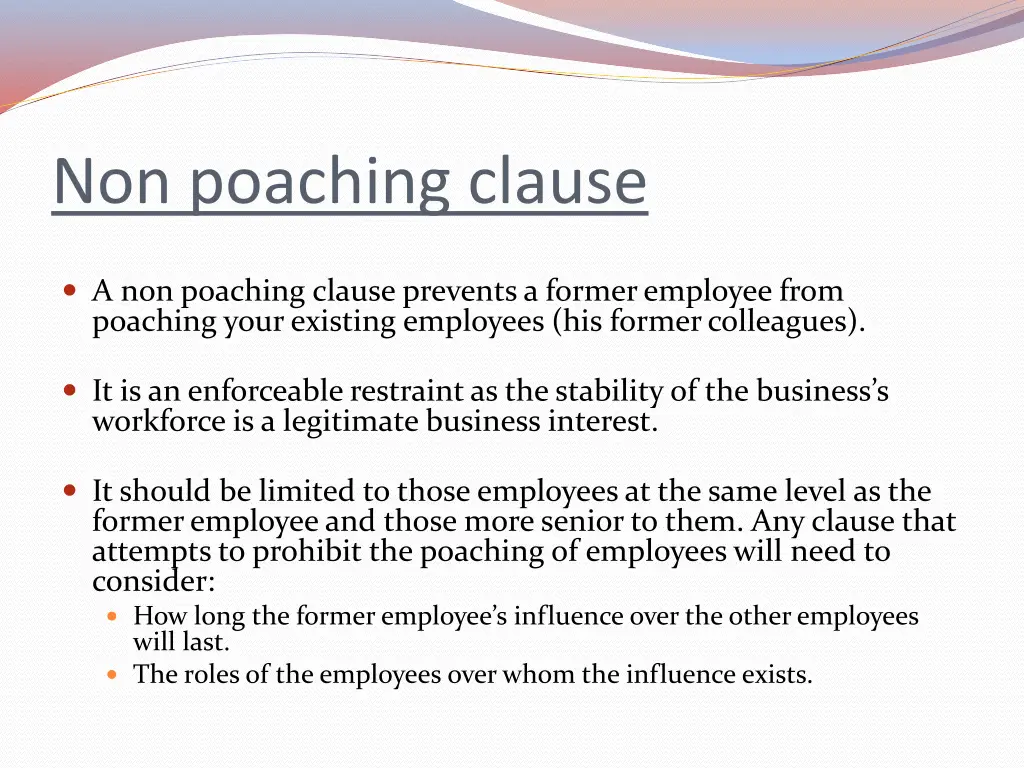 non poaching clause