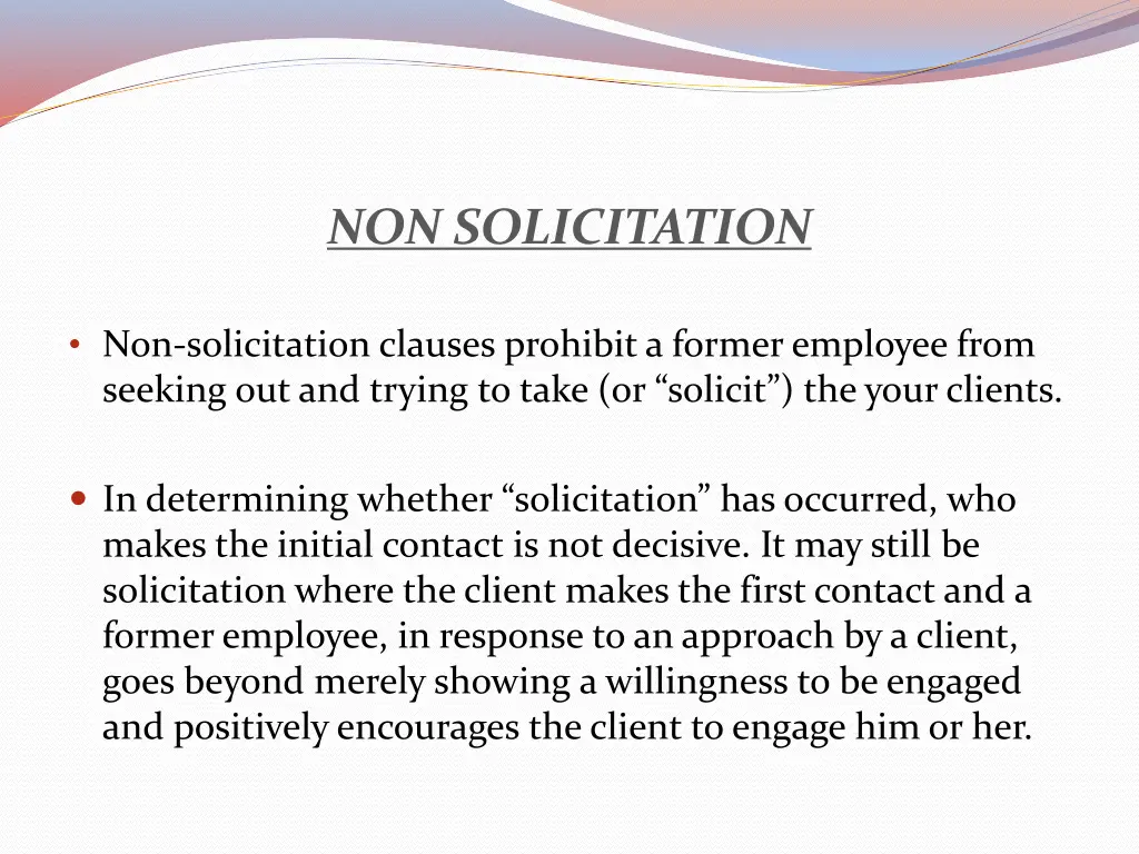 non solicitation