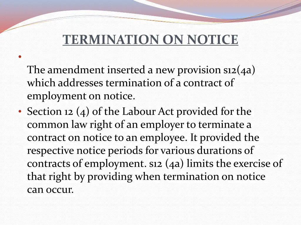 termination on notice