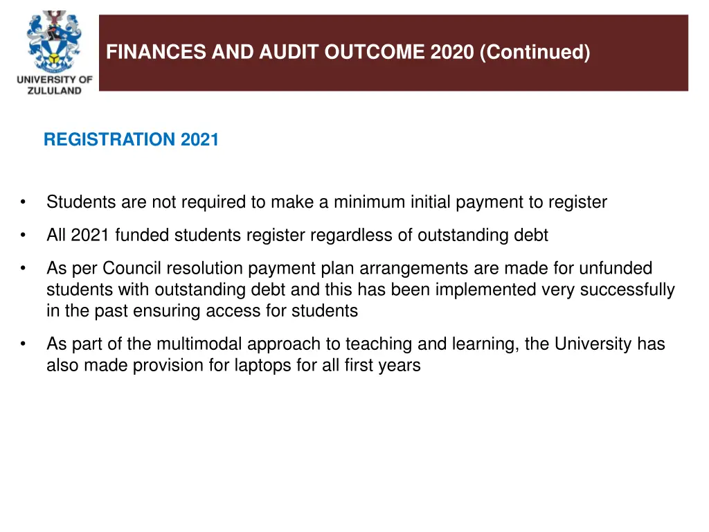 finances and audit outcome 2020 continued 3