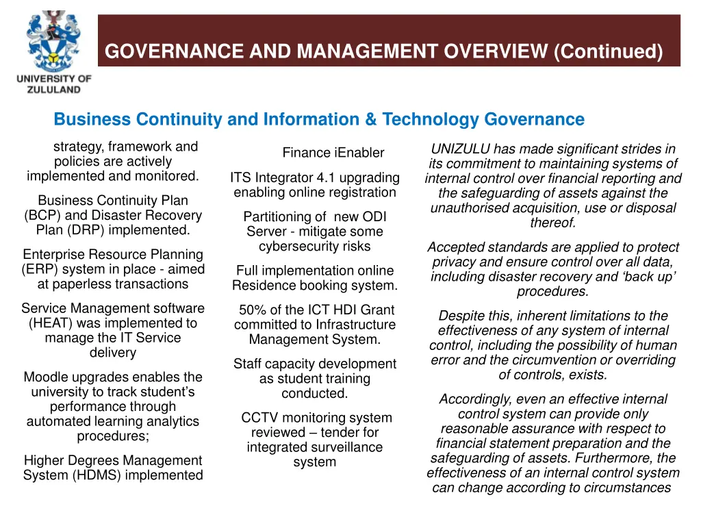 governance and management overview continued 2