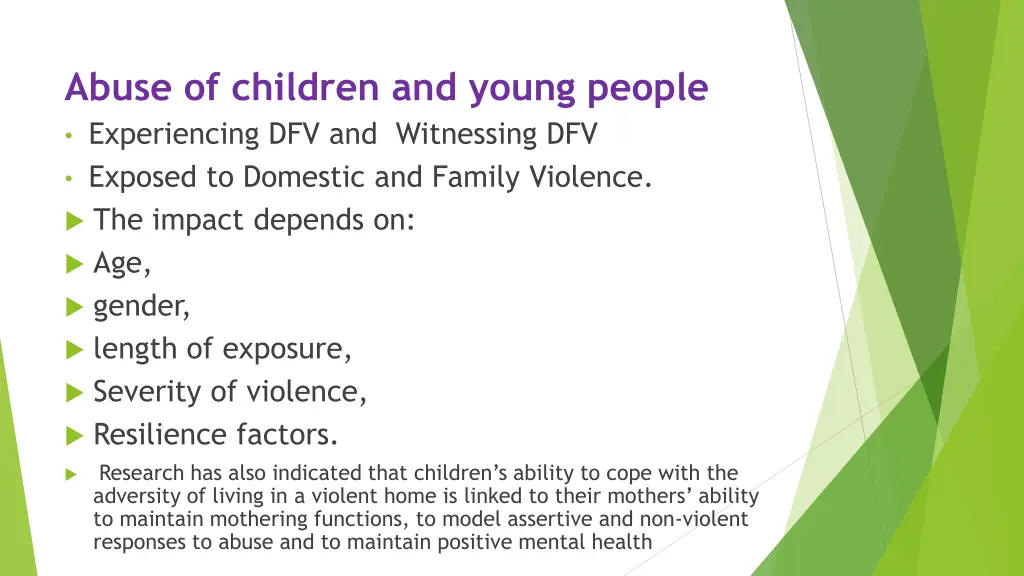 abuse of children and young people experiencing