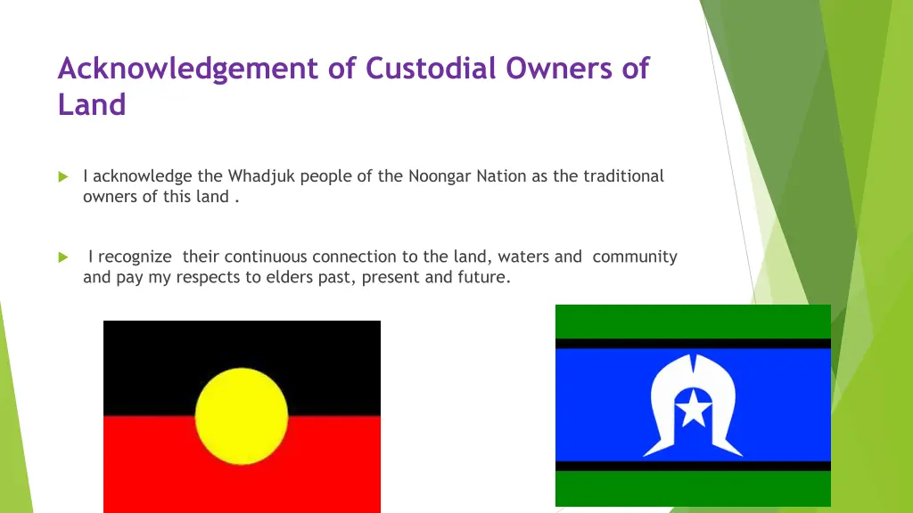 acknowledgement of custodial owners of land