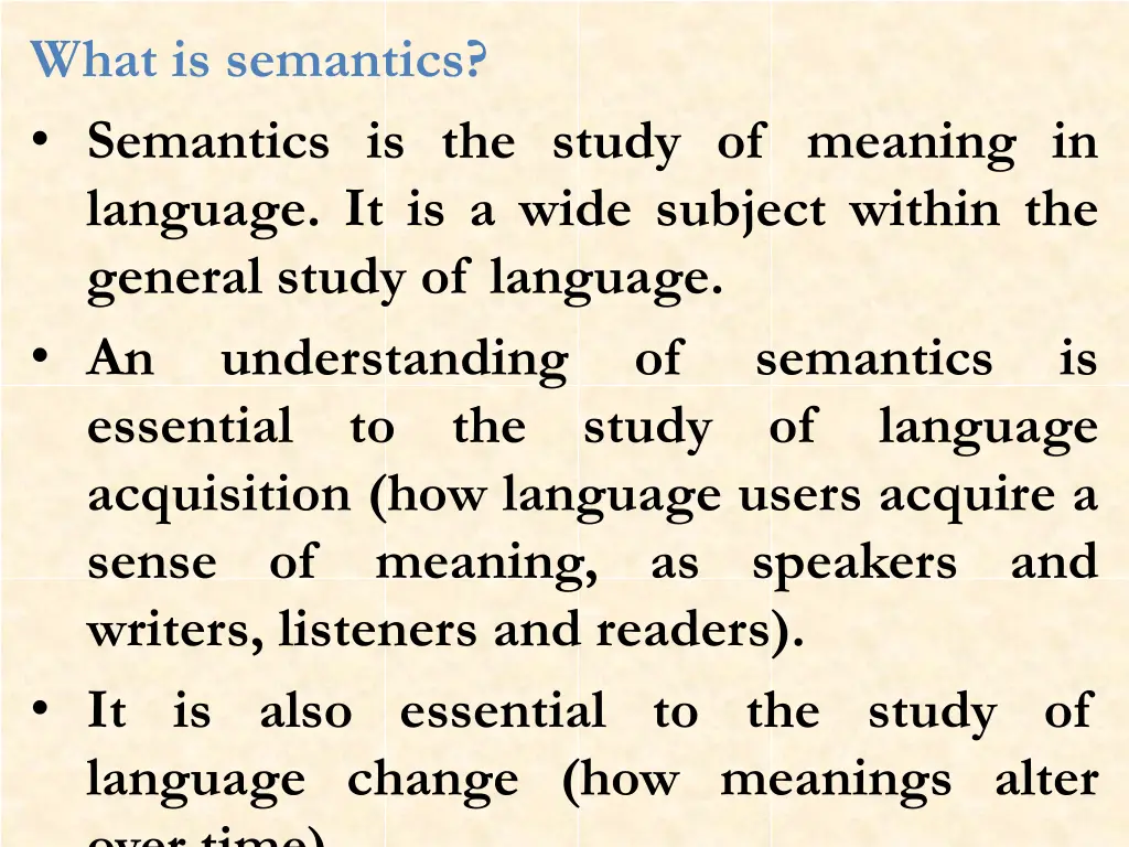 what is semantics semantics is the study