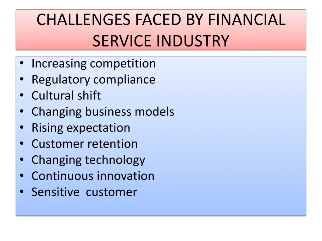 challenges faced by financial service industry