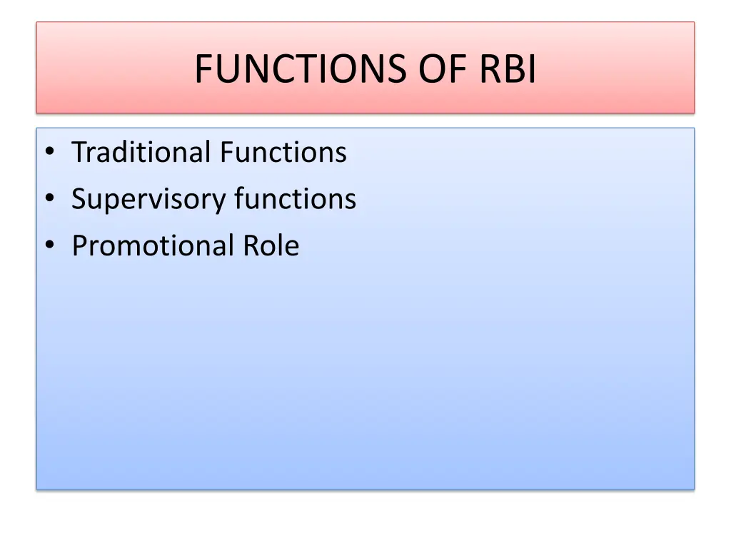 functions of rbi