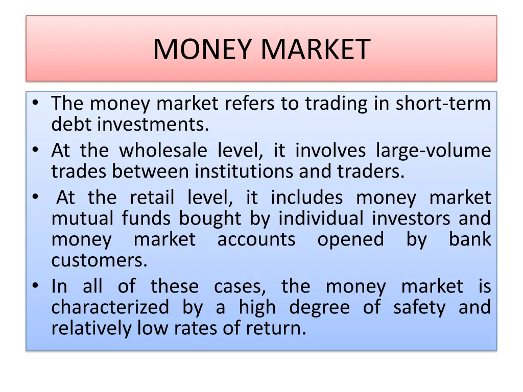 money market