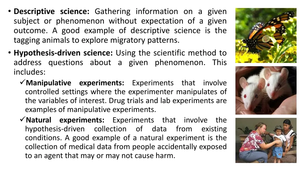 descriptive science gathering information