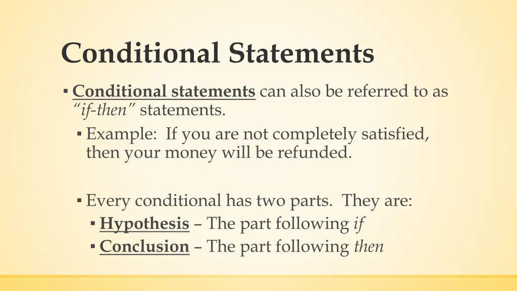 conditional statements