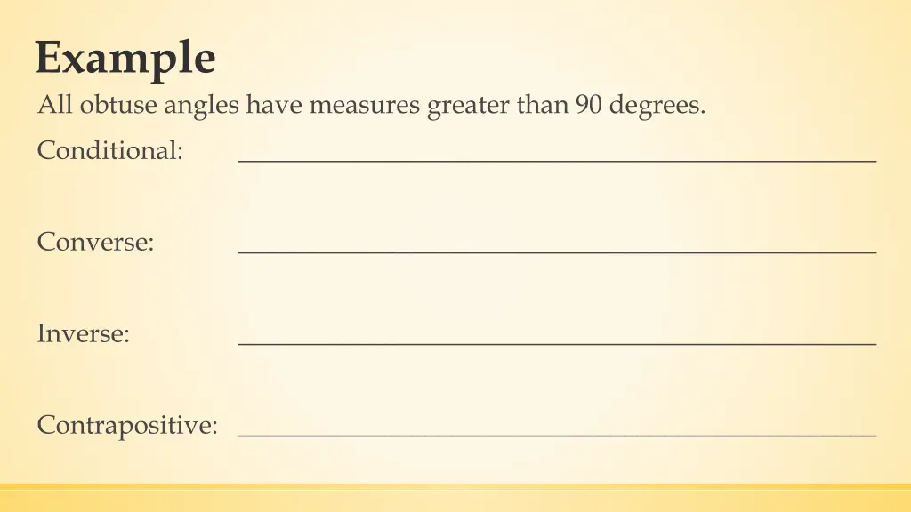 example all obtuse angles have measures greater