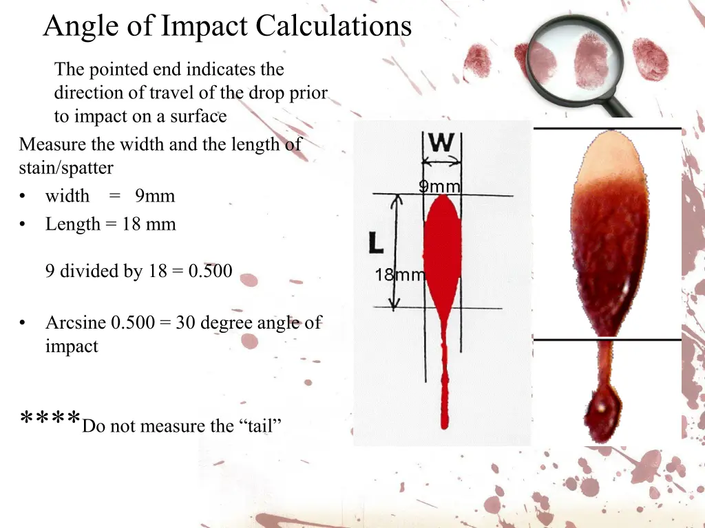 angle of impact calculations