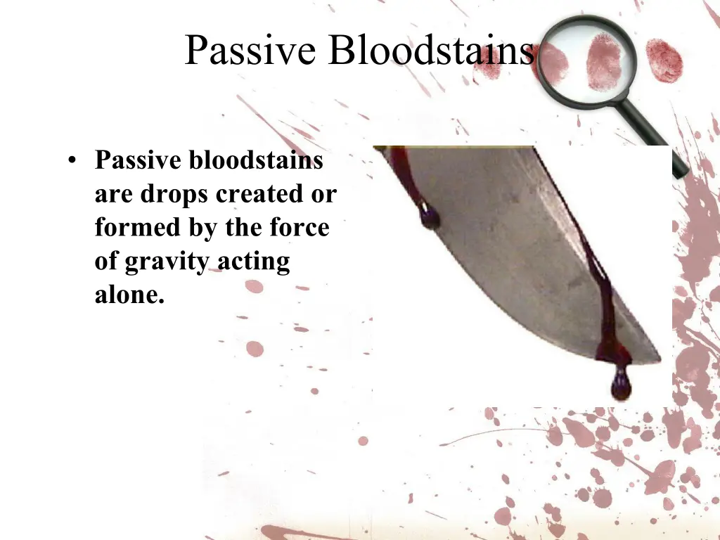 passive bloodstains