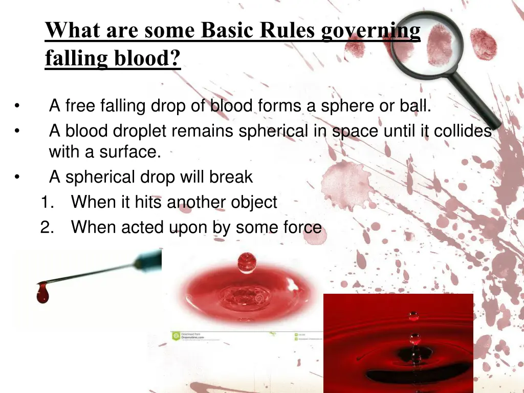 what are some basic rules governing falling blood