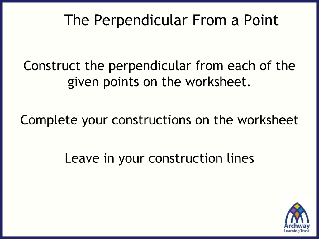 the perpendicular from a point