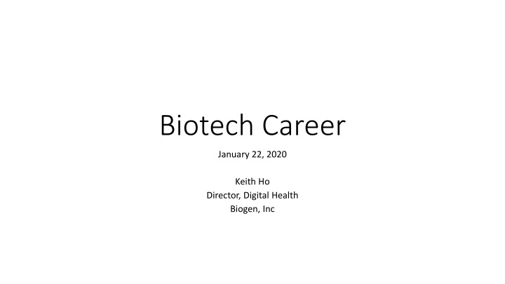 biotech career